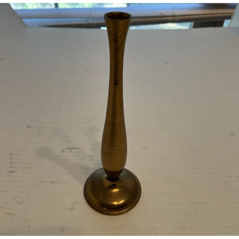 Brass Bud Vase Made in Portugal- 8.5'' vintage  Cottage Core Granny